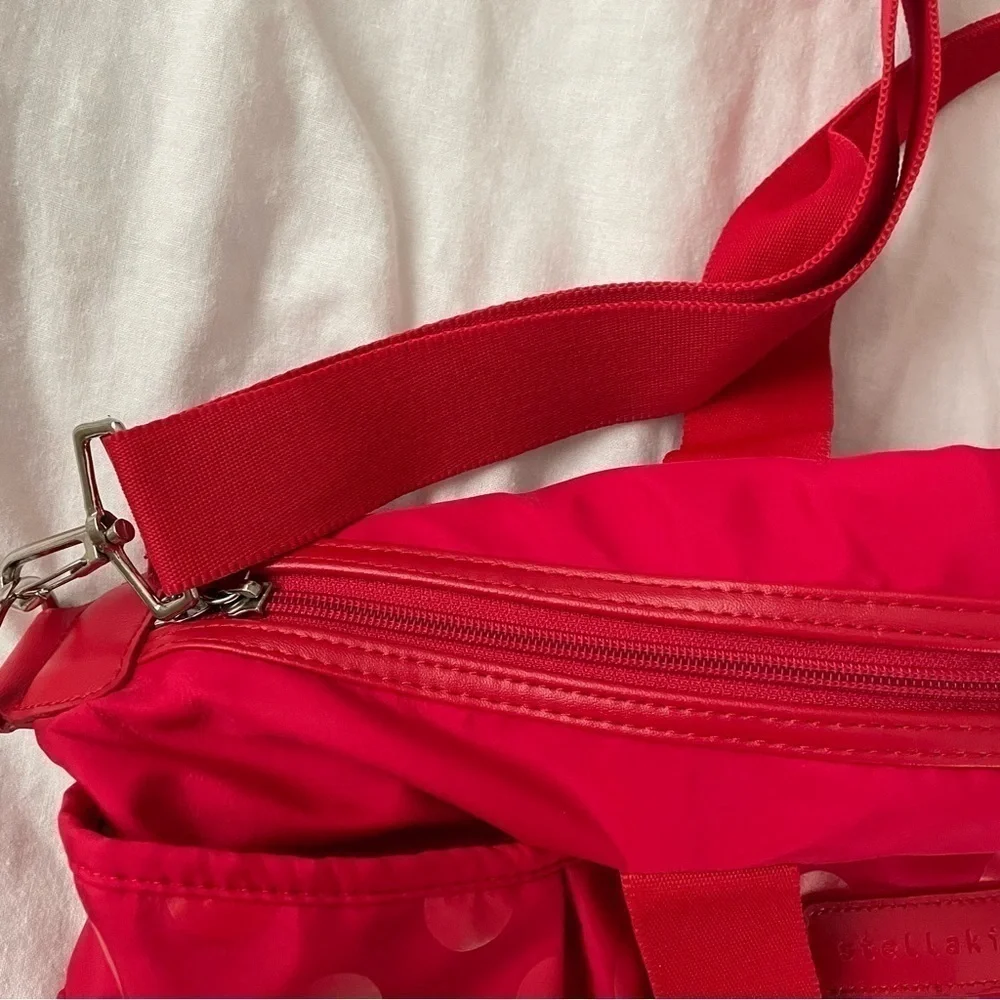 Stella Kim Olivia diaper bag red polka dot dots crossbody shoulder